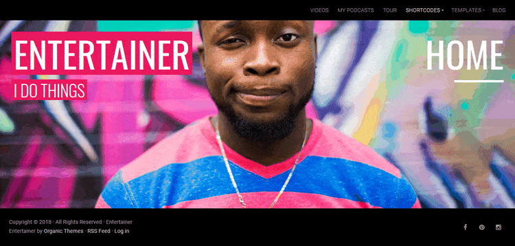 Demo of Entertainer Podcasting WordPress Theme
