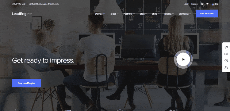 Demo of LeadEngine Business & Corporate WordPress Theme