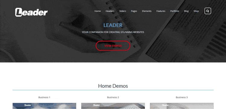 Demo of Leader Event & Promotional WordPress Theme