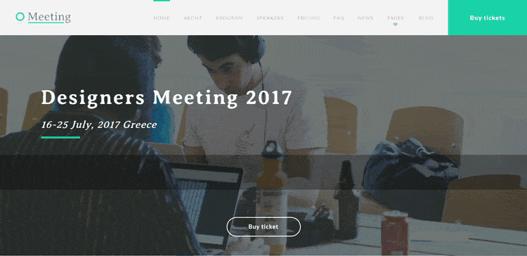 Demo of Meeting Event & Promotional WordPress Theme