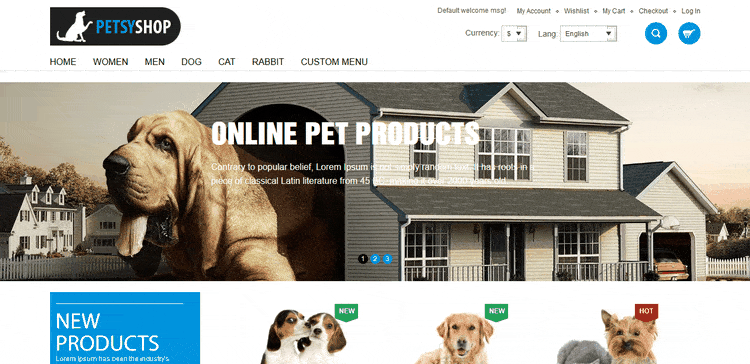 Demo of PetsyShop E-Commerce WordPress Theme