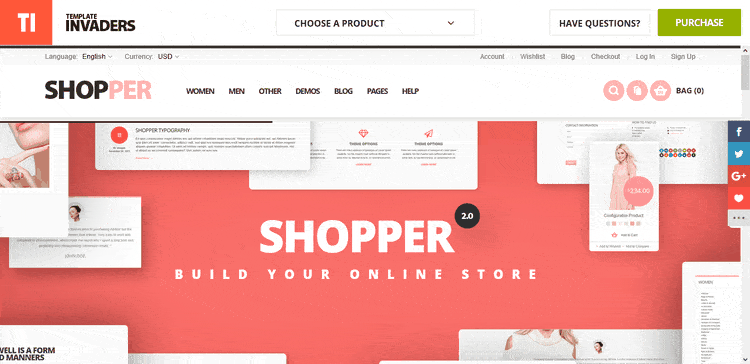 Demo of Shopper E-Commerce WordPress Theme