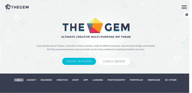 Demo of TheGem E-Commerce WordPress Theme