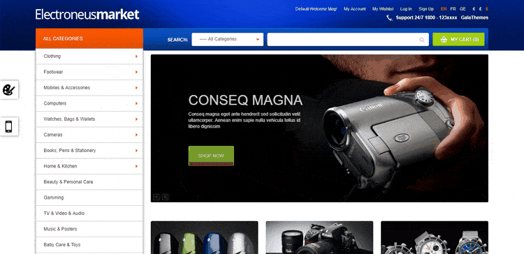 Demo of Electronics Store E-Commerce WordPress Theme