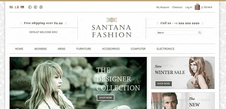 Demo of Santana Fashion Store E-Commerce WordPress Theme