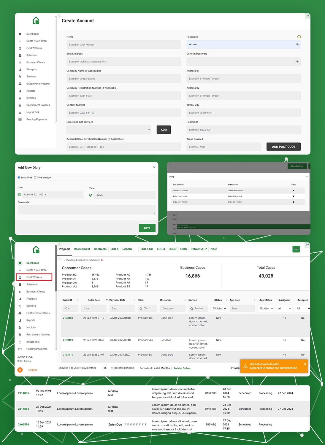 Fieldworkers Custom CRM