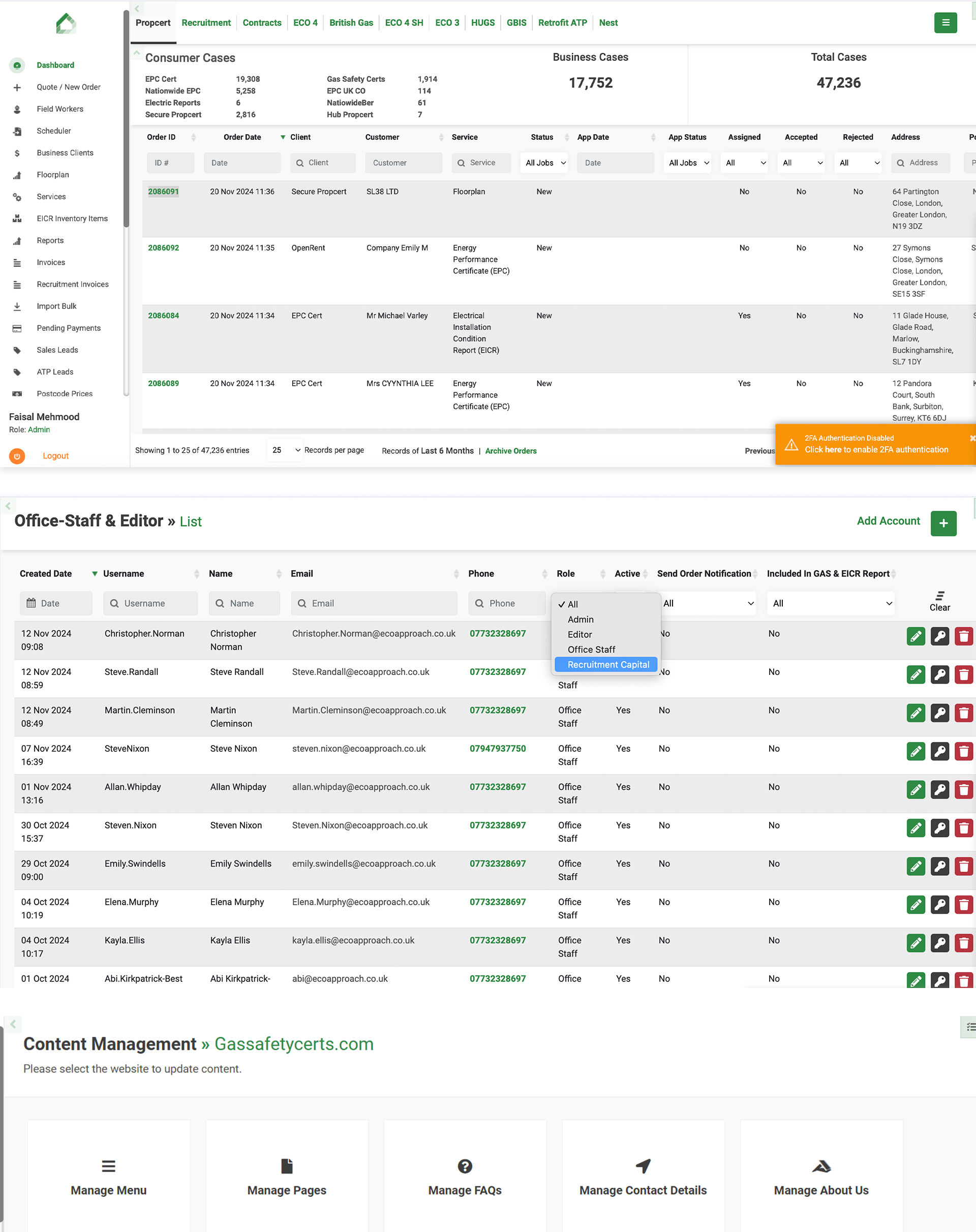 Property Certificates Custom CRM