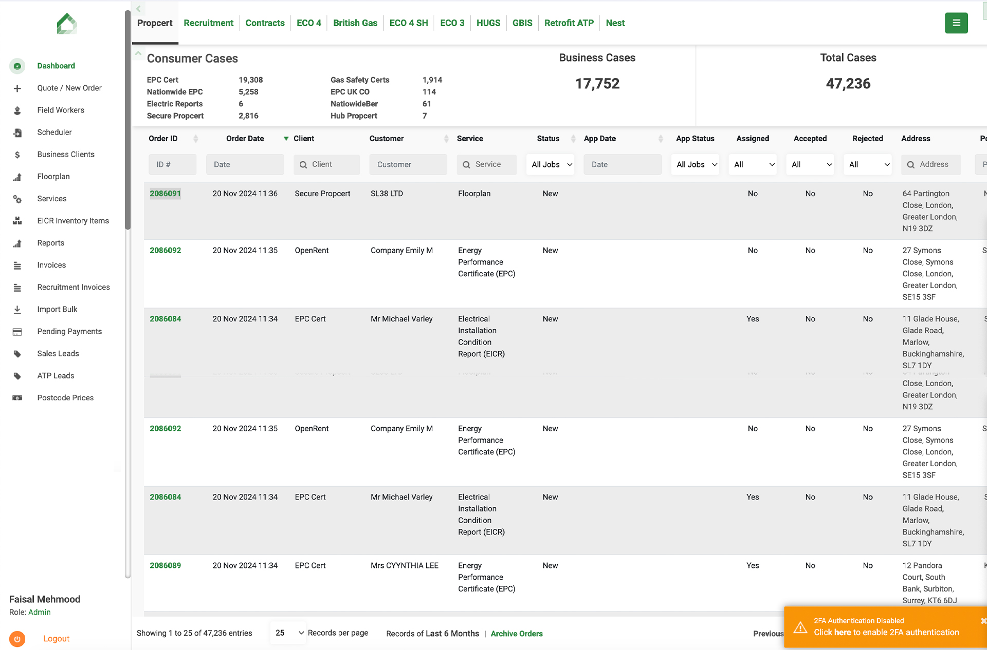 Business Clients CRM